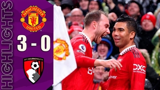 خلاصه بازی منچستریونایتد 3-0 بورنموث (13 دی 1401)