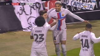 گل اول بارسلونا به اینترسیتی (توسط آرائوخو) - 14 دی 1401