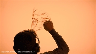 نقاشی شنی چهره سردار شهید سرلشگر حسن تهرانی مقدم