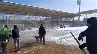 مراحل پایانی آماده سازی ورزشگاه شهید حاجی بابایی