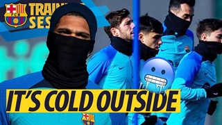 تمرینات ریکاوری بارسلونا در سرما