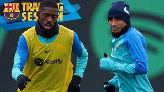 آخرین تمرین بارسلونا قبل از بازی با رئال سوسیداد