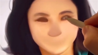 نقاشی دیجیتال شخصیت دختر سریال اسکویید گیم(بازی مرکب)