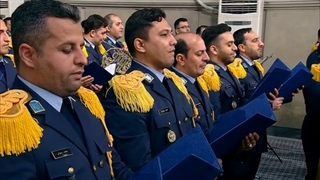 اجرای سرود جمهوری اسلامی و نماهنگ ارتش توسط واحد موزیک نهاجا محضر رهبر انقلاب ۱۴۰۱/۱۱/۱۹