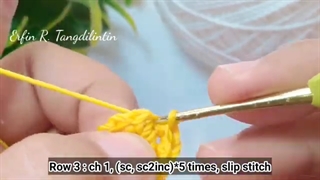 Crochet Bubble Flower Keychain || Tunisian Stitch