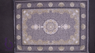 فرش 700 شانه - طرح نگار گل برجسته نقره ای با تراکم 2550 آکریلیک