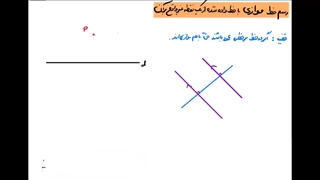 رسم خط موازی با خط داده شده از نقطه ای غیرواقع بر آن