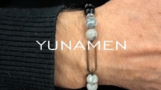 دستبند سنگ و طلای مردانه یونامن Y615