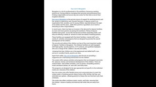 Day care in Bnagalore