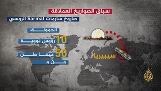 صاروخ "سارمات".. عابر للقارات ویستطیع حمل 10 رؤوس نوویة