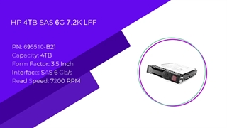 هارد سرور اچ پی HP 4TB SAS 6G 7.2K LFF با پارت نامبر 695510-B21