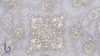 فرش 700 شانه - طرح مانلی طلاکوب دودی با تراکم 2550 آکریلیک