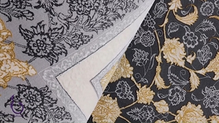 فرش 700 شانه - طرح آرسین گل برجسته دودی با تراکم 2550 آکریلیک