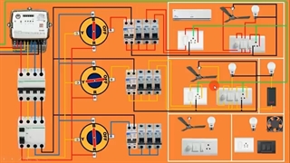 سیم کشی خانه سه فاز با کلید تعویض