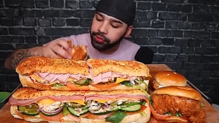 (ASMR NO TALKING) SUBWAY MUKBANG