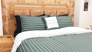 لحاف روتختی اسپرت سبز راه دار کتان (348)