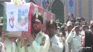 تشییع شهید علیرضا شهرکی و همسرشان شهیده نرجس صیاد در زابل