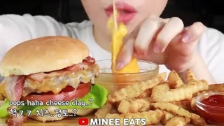 ASMR Cheesy Burger & Fries 