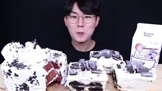 ASMR MUKBANG OREO CAKE & OREO ICE CREAM & OREO eating sounds