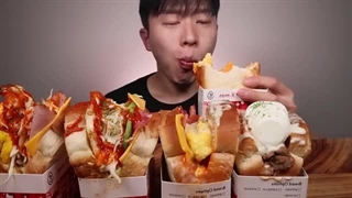 에그드랍 갑니다앙 이것저것 먹어보기 햄앤치즈 토스트 베이컨 더블치즈 샌드위치 먹방 ASMR MUKBANG EGG SANDWICH EATING SHOW