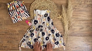 خرید سارافون نخی دخترانه مدل گلدار