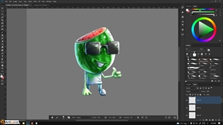 کاراکتر هندوانه -آموزش نقاشی دیجیتال با فتوشاپ - قسمت 25از 28 - آرت تول