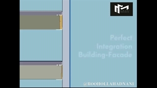 اتصال لامل آلومینیومی نمای کرتین وال به سازه