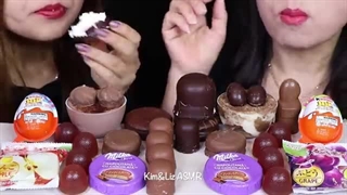 ASMR FAVORITE CHOCOLATE DESSERT RACE! GIANT CHOCOLATE MARSHMALLOWS, MILKA, CADBURY, KINDER, JELLY 먹방