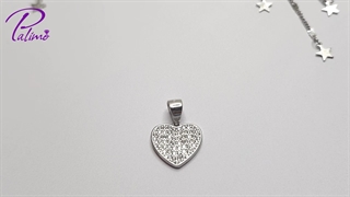 نیم ست نقره قلب آبشاری کد H2101 با روکش طلای سفید