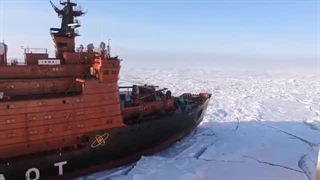 بزرگترین کشتی یخ شکن جهان یاما روسی در اقیانوس منجمد شمالی