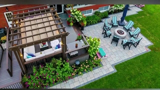 طراحی منظره باغ در فضای باز  - منظره چمن حیاط خلوت خانه