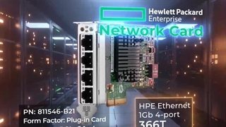 کارت شبکه سرور اچ پی HPE Ethernet 1Gb 4-port 366T Adapter با پارت نامبر 811546-B21