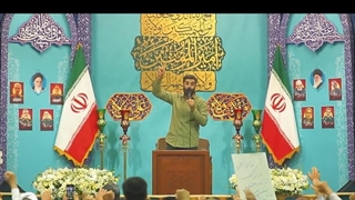 اشعار حماسی سید رضا نریمانی در حرم حضرت معصومه(س) علیه رژیم صهیونیستی