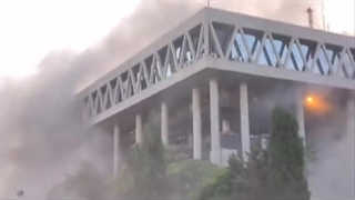 فیلم دیگری از تهاجم رژیم صهیونیستی به ساختمان شیشه ای صدا و سیما